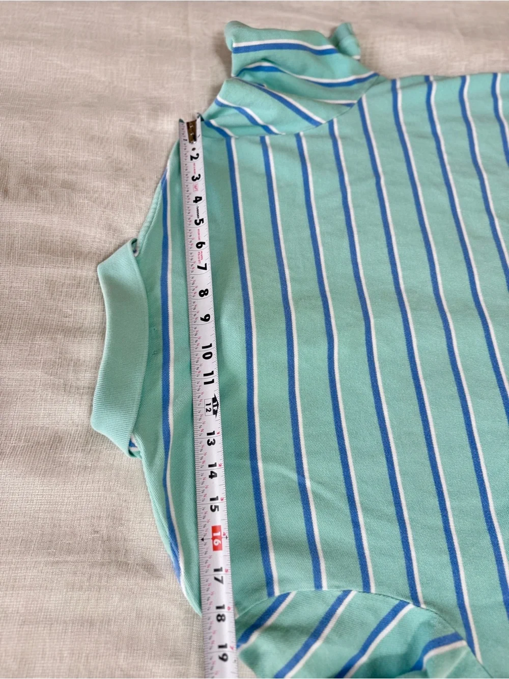 Ralph Lauren Mint Green Polo with Navy & White Stripes